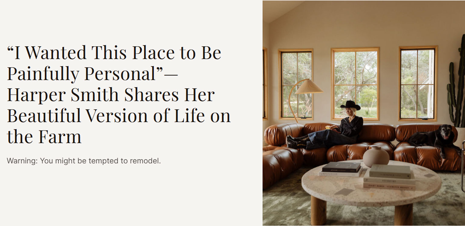 Featured image for ““I Wanted This Place to Be Painfully Personal”—Harper Smith Shares Her Beautiful Version of Life on the Farm”